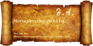 Hornyánszky Attila névjegykártya