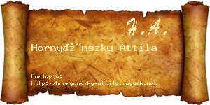 Hornyánszky Attila névjegykártya