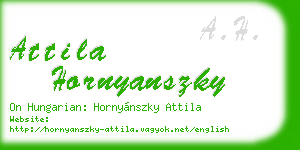 attila hornyanszky business card